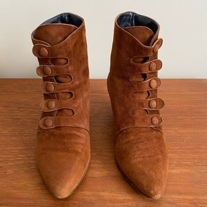 Vintage Charles David Suede Heeled Ankle Boots